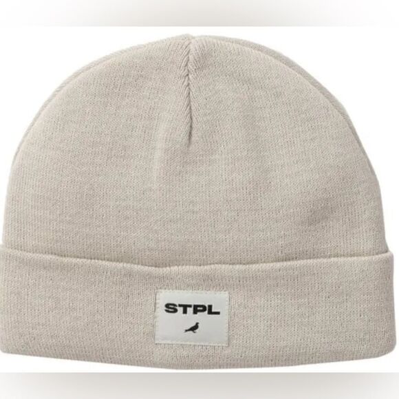 Staple Pigeon LABEL BEANIE 2211X7150 Stone Brand New Withtags - Picture 1 of 3
